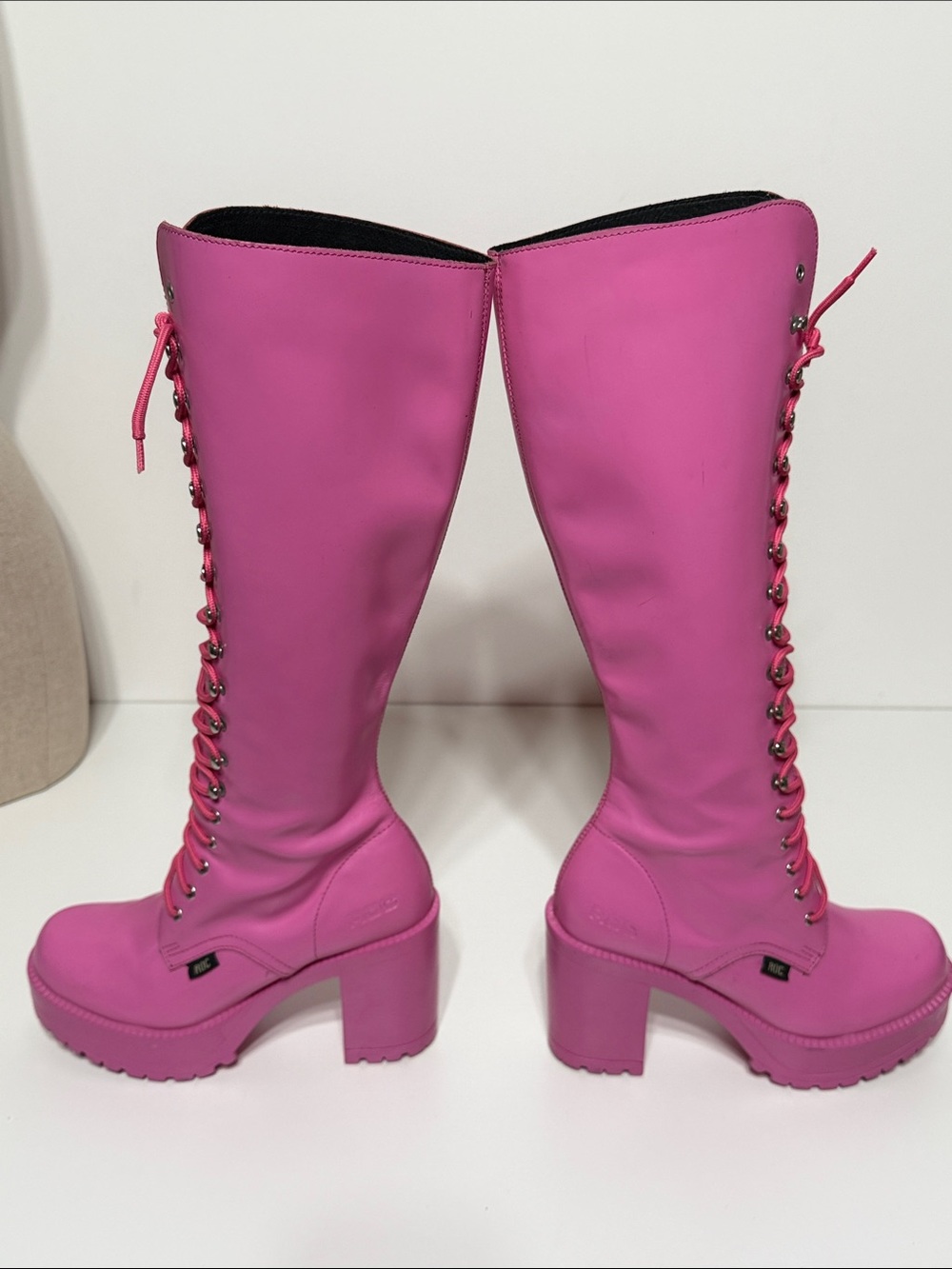 ROC Boots Australia “Lash” Leather Knee-High Lace-Up Platform Boots Rare - Picture 4 of 17
